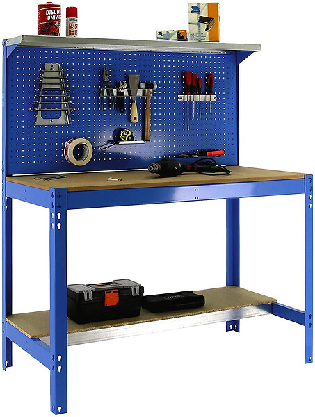 SIMON RACK - SimonRack - Kit Etabli 1440x900x600mm Charge 400Kg -  SIMONWORK BT3 900 BLEU/BOIS Simon Rack - large