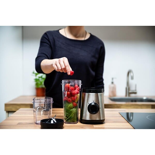 ALPINA - Mixeur Blender smoothie 300W 2 Vitesses + Turbo 4 Lames acier Inox 2 Gobelets 300-600 ml ALPINA - large