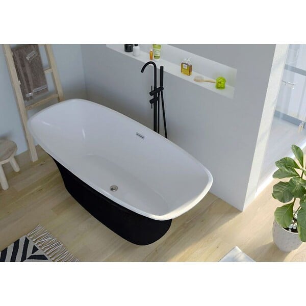 DISTRIBAIN - Baignoire îlot Lizarra Black - 170x80x58 cm - large