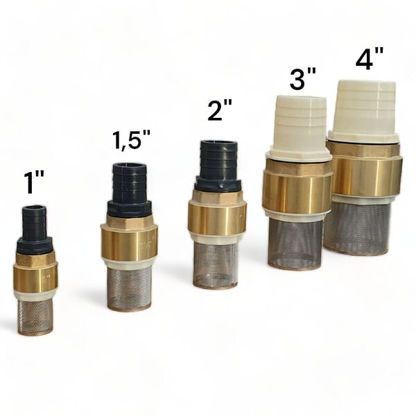 DUNSCH - Clapet anti retour en laiton avec crépine et manchette, pour pompe - 1 pouce (25 mm) - large