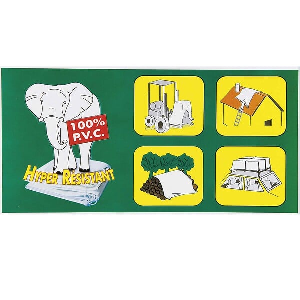 RIBIMEX - Bâche blanche PVC 5x8 m 650 g/m2 - large