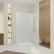 AURLANE - Pack 2 Panneaux Muraux en Aluminium Blanc 120+90x210 cm + Profilés Or Doré Brossé - vignette