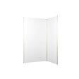 AURLANE - Pack 2 Panneaux Muraux en Aluminium Blanc 120+90x210 cm + Profilés Or Doré Brossé - vignette