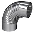 TEN - Coude équerre 90° plissé aluminium D111mm - TOLERIE GENERALE - 392111 - vignette
