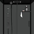 AURLANE - Cabine de douche Hydromassante 140x85x218 cm - Porte coulissante - Fonds & Profilés Noir Mat - vignette
