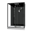 AURLANE - Cabine de douche Hydromassante 140x85x218 cm - Porte coulissante - Fonds & Profilés Noir Mat - vignette