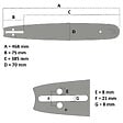 GT GARDEN - Guide 16 pouces (40 cm) avec lot de 3 chaînes 66 maillons pour tronçonneuse - vignette