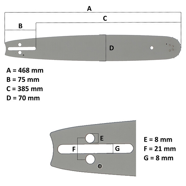 GT GARDEN - Guide 16 pouces (40 cm) pour tronçonneuse - large
