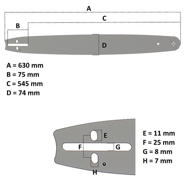 GT GARDEN - Guide 22 pouces (55 cm) pour tronçonneuse - large