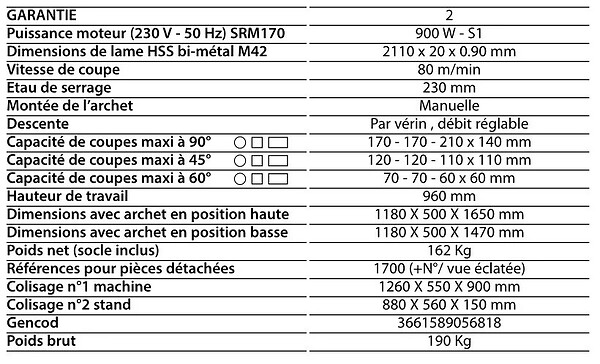 LEMAN - Scie à  ruban métal automatique 170mm 900W monophasé SRM170 Leman - large