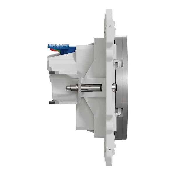 SCHNEIDER ELECTRIC - Prise de courant 2P+T affleurante Odace - Aluminium - 16 A - large