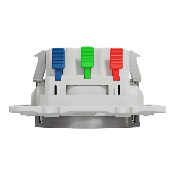 SCHNEIDER ELECTRIC - Prise de courant 2P+T affleurante Odace - Aluminium - 16 A - large