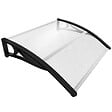 VOUNOT - Auvent de porte marquise 100x80 cm transparent en Polycarbonate anti UV Noir - vignette