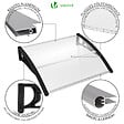VOUNOT - Auvent de porte marquise 100x80 cm transparent en Polycarbonate anti UV Noir - vignette