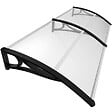 VOUNOT - Auvent de porte marquise 200x80 cm transparent en Polycarbonate anti UV Noir - vignette