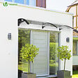 VOUNOT - Auvent de porte marquise 200x80 cm transparent en Polycarbonate anti UV Noir - vignette
