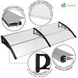 VOUNOT - Auvent de porte marquise 200x80 cm transparent en Polycarbonate anti UV Noir - vignette