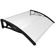 VOUNOT - Auvent de porte marquise 120x80 cm transparent en Polycarbonate anti UV Noir - vignette