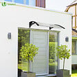 VOUNOT - Auvent de porte marquise 120x80 cm transparent en Polycarbonate anti UV Noir - vignette