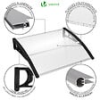 VOUNOT - Auvent de porte marquise 120x80 cm transparent en Polycarbonate anti UV Noir - vignette