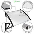 VOUNOT - Auvent de porte marquise 100x80 cm transparent en Polycarbonate anti UV Noir - vignette