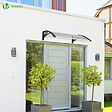 VOUNOT - Auvent de porte marquise 120x80 cm transparent en Polycarbonate anti UV Noir - vignette