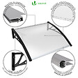 VOUNOT - Auvent de porte marquise 120x80 cm transparent en Polycarbonate anti UV Noir - vignette