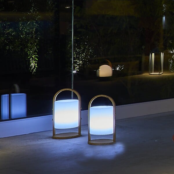 LUMISKY - 2 Lanternes sans fil LED WOODY H37cm - large