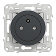 SCHNEIDER ELECTRIC - Prise de courant 2P+T affleurante Odace - Anthracite - 16A - vignette