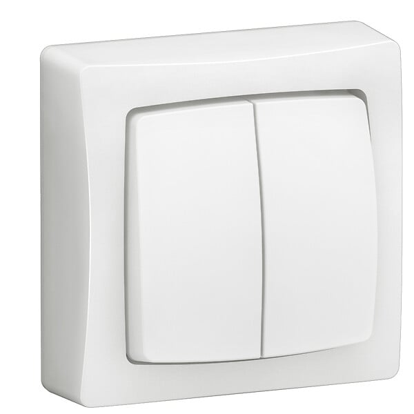 LEGRAND - Interrupteur double saillie - Blanc - large