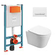 VITRA - Pack WC Bâti-support V-Fix Core + WC SAT Infinitio sans bride + Plaque Blanc brillant - vignette