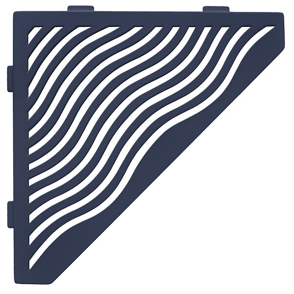 U-TILE - Tablette d'angle douche  Gris ardoise Aqua - 5 côtés - large