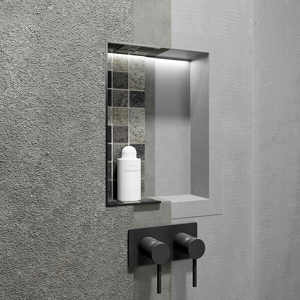 MARMOX - Duo de niches à carreler étanche - Format intérieur U-Tile - 15 cm de profondeur - large