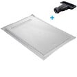 U-TILE - Receveur de douche blanc 120 x 80 cm en résine aspect ardoise - grille caniveau - vignette
