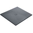 U-TILE - Receveur résine 70 x 70 cm gris ardoise effet ardoise - grille carrée centrée - vignette