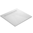 U-TILE - Receveur de douche blanc 100 x 100 cm ultra léger en résine aspect ardoise - grille caniveau - vignette