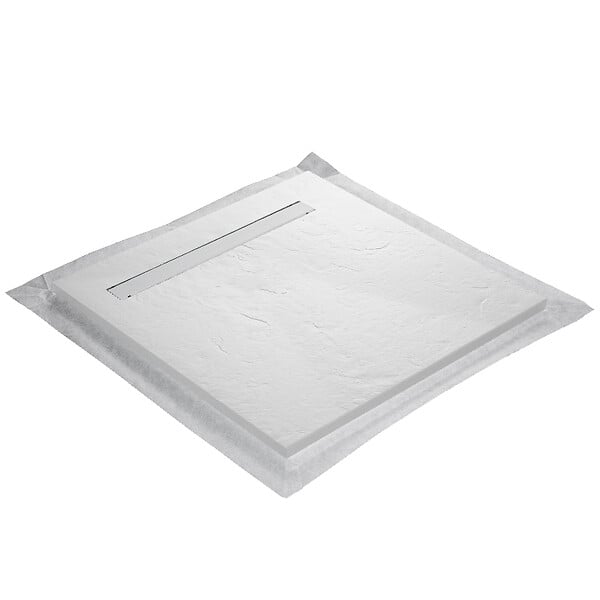 U-TILE - Receveur de douche blanc 100 x 100 cm ultra léger en résine aspect ardoise - grille caniveau - large