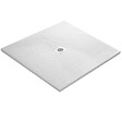 U-TILE - Receveur résine 70 x 70 cm blanc effet ardoise - grille carrée centrée - vignette