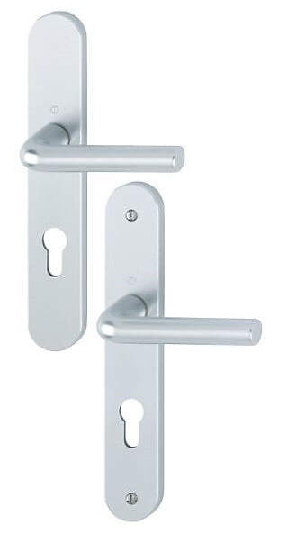 HOPPE - Ensemble sur plaques ARLES type clé I finition argent - HOPPE - 596171 - large