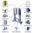 HOSTRÃ–M - Escabeau 12 marches telescopique EXTENDACT12, Echelle telescopique 3.5m+3.2m, escabeau pliable, Stabilisateur, H max travail 5m, Garantie 5 ans - vignette