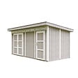 TIMBELA - Abri de Jardin Qualité Premium 8.52+2.95 m² - Kit tout compris avec sol, tuiles bitumineuses, set de peinture-Construction de Panneaux LP Smartside- Cabane de Jardin Timbela M905C TUNDRA GREY - vignette