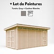 TIMBELA - Abri de Jardin Qualité Premium 8.52+2.95 m² - Kit tout compris avec sol, tuiles bitumineuses, set de peinture-Construction de Panneaux LP Smartside- Cabane de Jardin Timbela M905C TUNDRA GREY - vignette