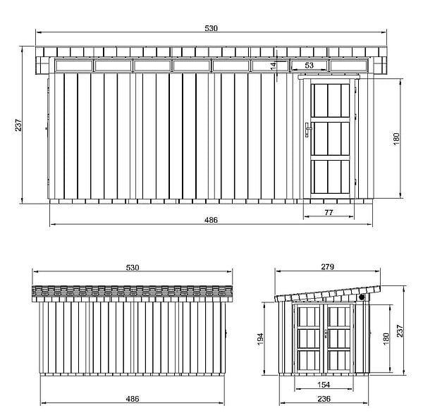 TIMBELA - Abri de Jardin Qualité Premium 8.52+2.95 m² - Kit tout compris avec sol, tuiles bitumineuses, set de peinture-Construction de Panneaux LP Smartside- Cabane de Jardin Timbela M905C CAVERN STEEL - large