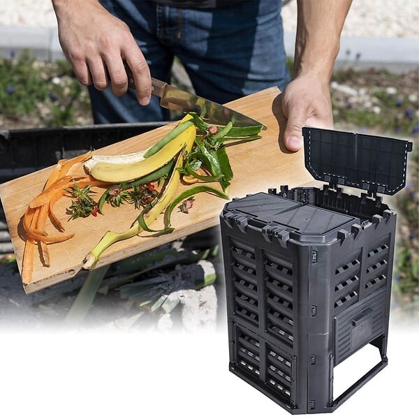 BRIXO - Composteur de jardin 360 Litres 69 x 69 x H84 cm KOMPOBOX BRIXO - large