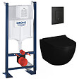 GROHE - Grohe Pack WC Bâti autoportant Rapid SL + WC sans bride Infinitio 2.0 Noir mat + Abattant softclose + Plaque Noir mat - vignette