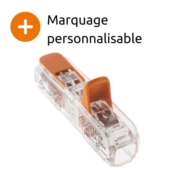 WAGO - Lot de 60 bornes WAGO 221 Inline 2x4mm² à leviers souple & rigide - large