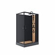 KINDFORD - Cabine de douche Lanka en aluminium - Noir mat - 120x90cm - vignette