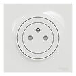 SCHNEIDER ELECTRIC - Prise 2P+T affleurante Odace - Blanc - Plaque et griffes - vignette