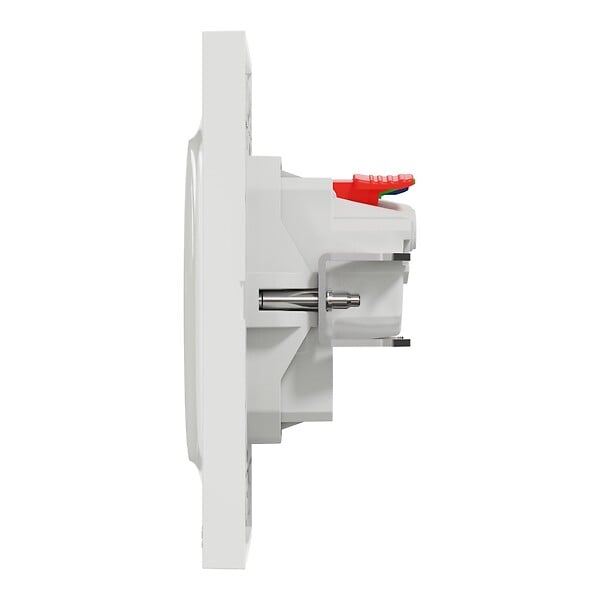 SCHNEIDER ELECTRIC - Prise 2P+T affleurante Odace - Blanc - Plaque et griffes - large