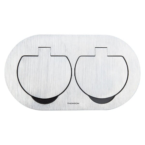 PROTEC - Double prise de sol étanche Initiale 16A 2P+T IP55 - Métal brossé - Protec - large